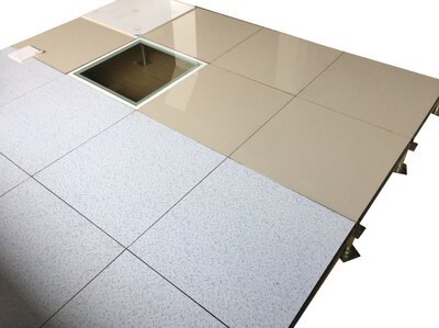 Floor with ceramic tile surface